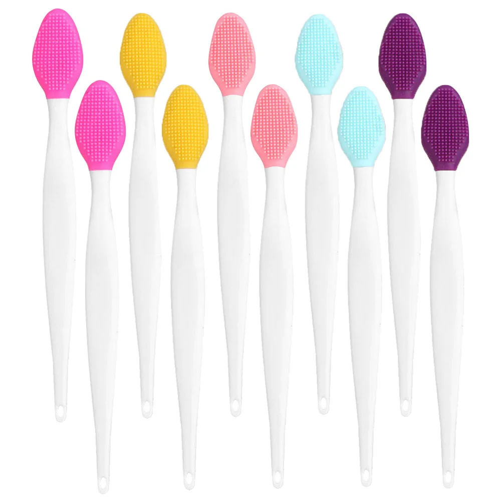 

Brush Lip Nose Scrub Cleaning Scrubber Silicone Manual Applicator Wand Mini Travel Gloss Nasal Washbrush