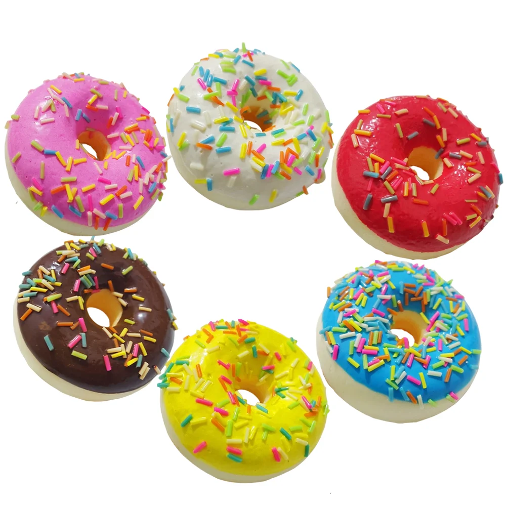 

6 Pcs Small Pendant Kids' Toys Decorative Artificial Donuts Cake Displaying Models Simulation Pu Fake Child Dummy