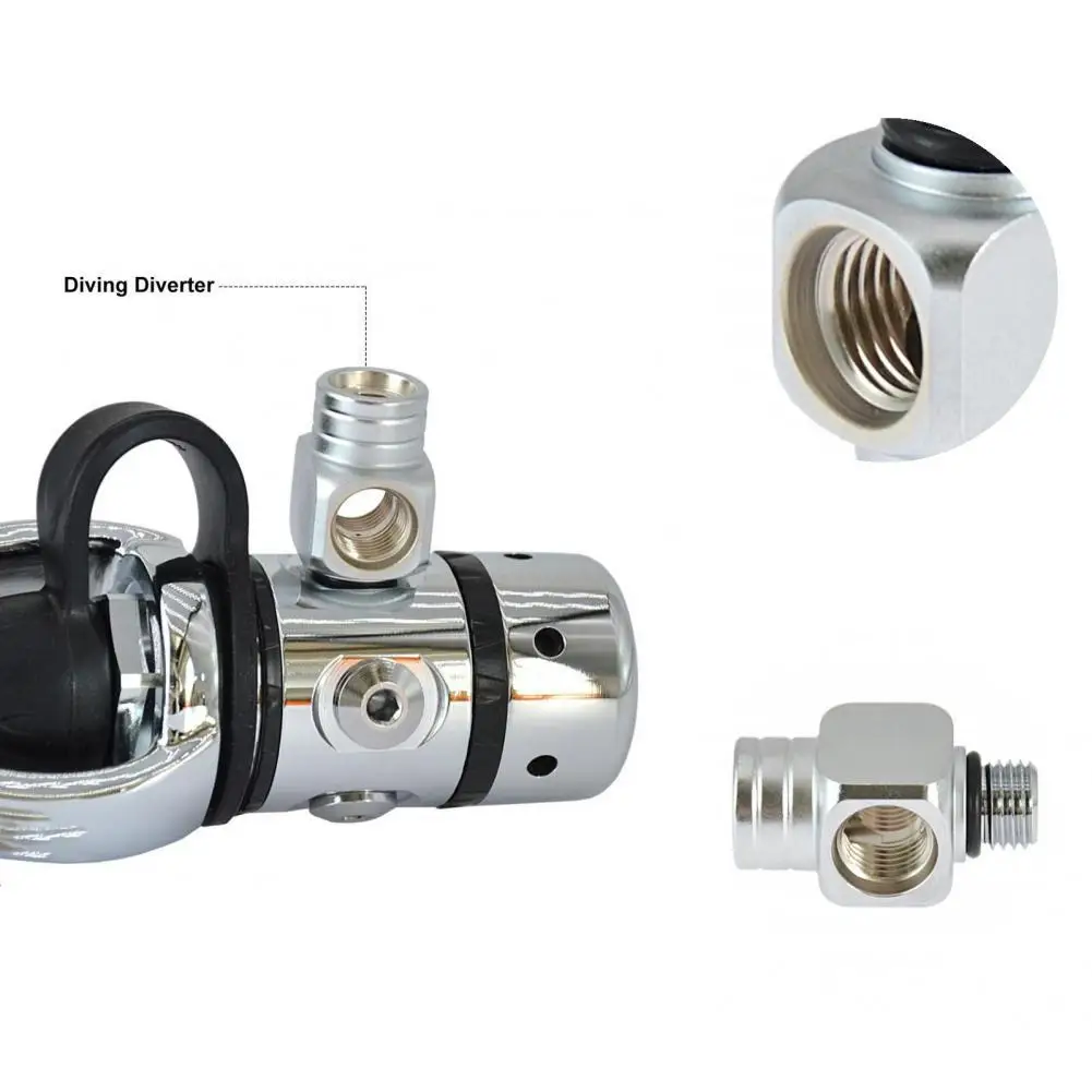 

Durable Useful 3 Way Tee Connector Breather Adapter Compact Valve Diverter High-pressure Resistant for Snorkeling