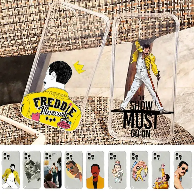 

Freddie Mercury Queen Phone Case For iPhone 13 14 Pro Max XS XR 12 11 Pro 13 Mini 6 7 8 Plus Soft Clear Back Cover
