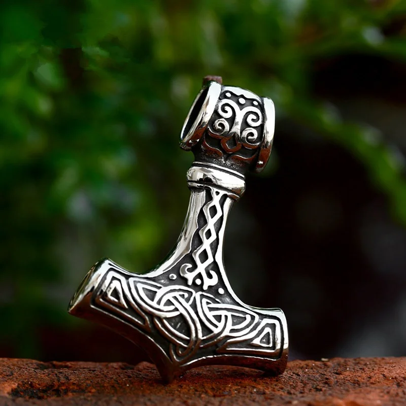 

Thor's Hammer Celtic knot Stainless Steel Men Women Necklaces Pendants Chain Unique Punk Trendy Fashion Jewelry Gift Wholesale