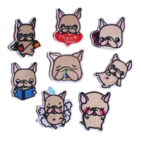 clothing women men diy embroidery animal patch french bulldog deal with it iron on patches for clothes fabric free shipping