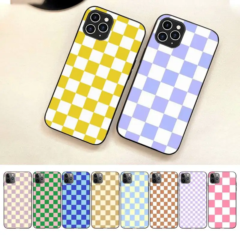 

Checkerboard Plaid Checked Phone Case For Iphone 7 8 Plus X Xr Xs 11 12 13 14 Se2020 Mini Pro Max Case