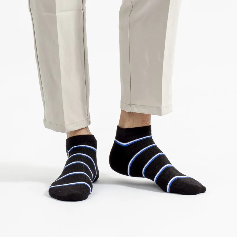 Pierpolo spring leisure invisible socks sports combed cotton short socks men's Embroidery men's boat socks wholesale