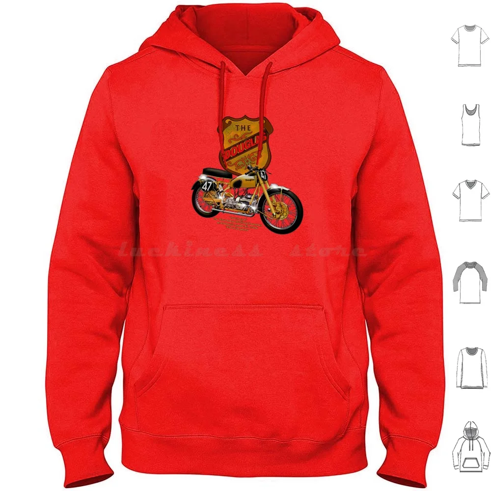 

Vintage Douglas 90 Motorcycles Hoodies Long Sleeve 1951 Douglas 90 Motorcycles Super Clubman 500Cc Ohv