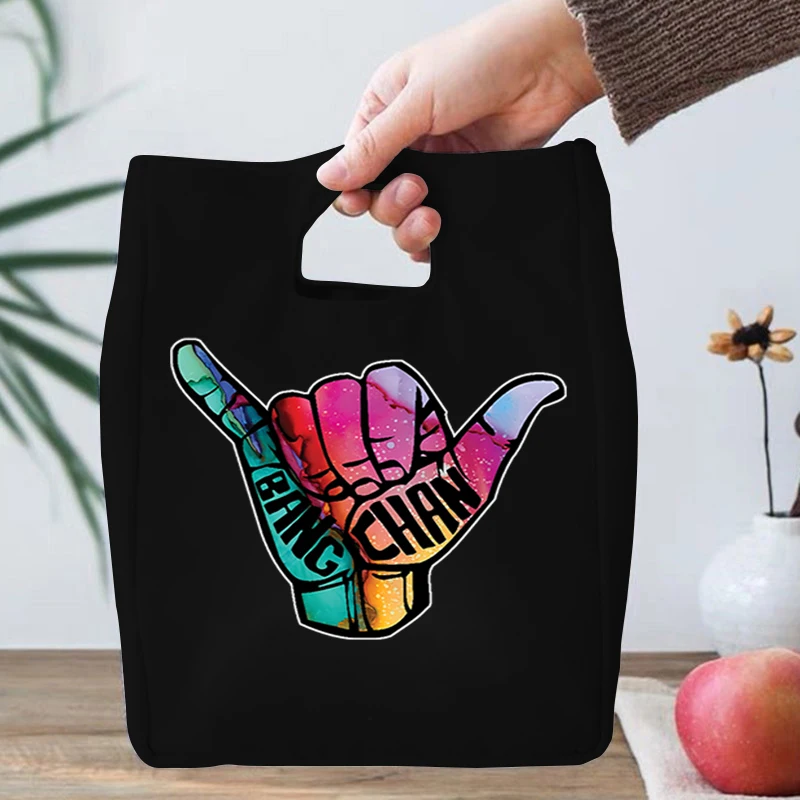 

Хип-хоп бродячие детские сумки для обеда сумки для хранения еды для подростков сумка-тоут жеста Bang Chan Корейская группа бродячие детские сумки для обеда для пикника