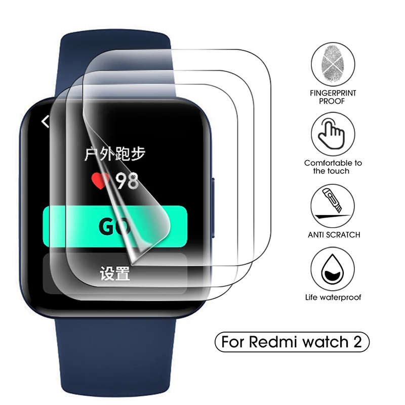 

For Xiaomi Redmi Watch 2 Screen Protector TPU Soft Full Cover Scratch-resistant Oilproof Protective Film for Xiaomi Redmi Watch2