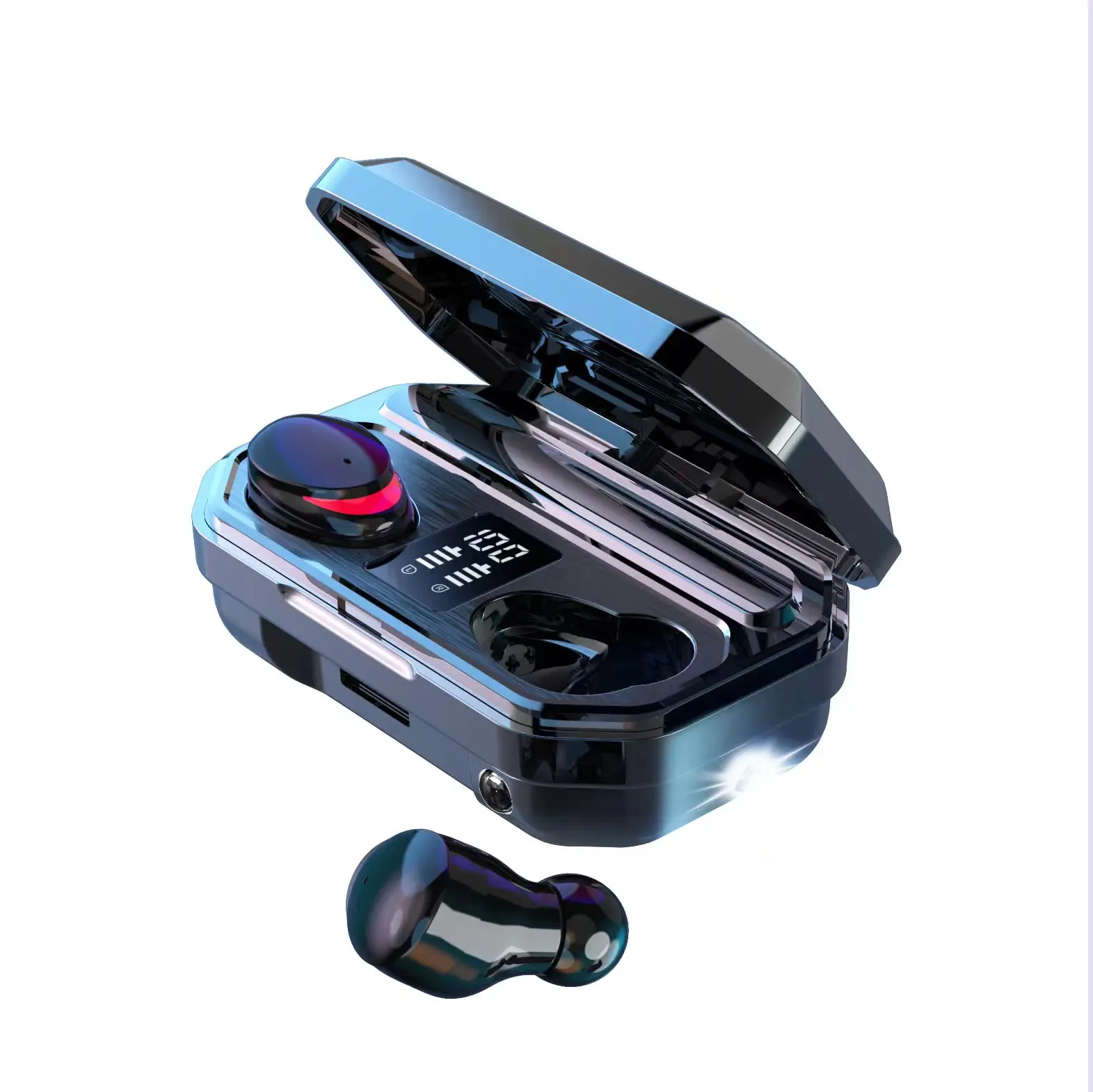 

TWS wireless bluetooth sports headset 9D noise reduction can charge mobile phone with LED flashlight bluetooth headset