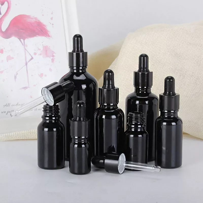

New Storage Bag Drop Amber Bottle 5-100ml Glass Aromatherapy Liquid Dropper Essential Basic Massage Oil Pipette Refillable Bot