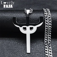 gothic judas priest stainless steel necklace chain women silver color saint pendant necklaces jewelry acero inoxidable n1181s03