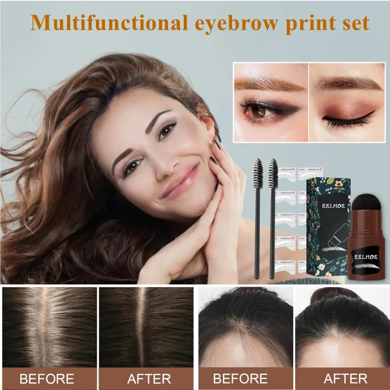 

13 Pcs Eyebrow Print Makeup Natural Waterproof Quick-drying Shadow Repair Powder Hairline Fluffy Powder Makeup Tool