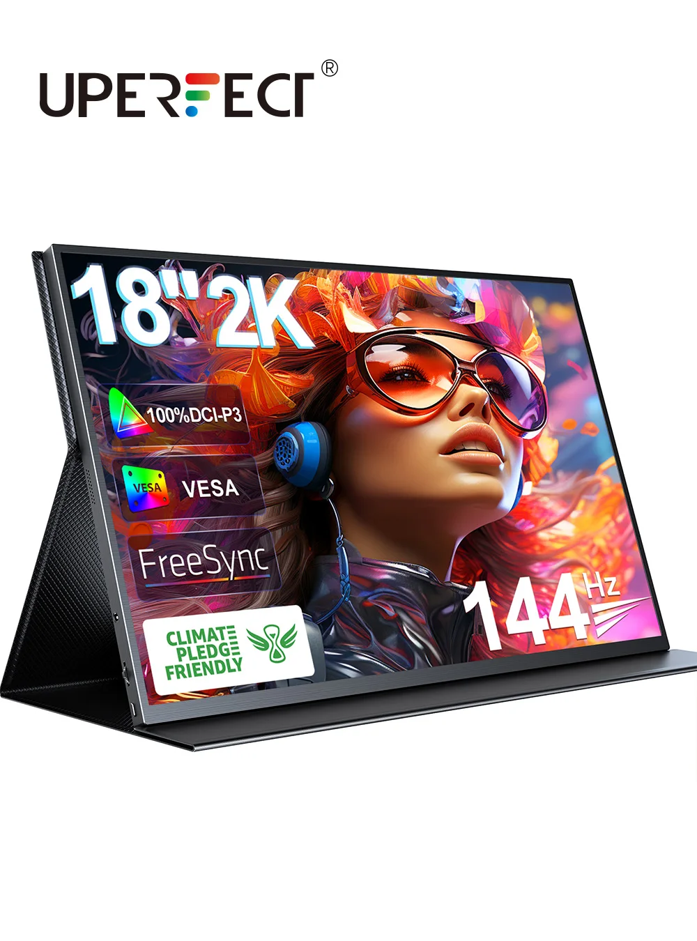 Портативный игровой монитор UPERFECT 2K 144 Гц 18 дюймов 2560x1600 QHD 100% DCI-P3 IPS HDR HDMI