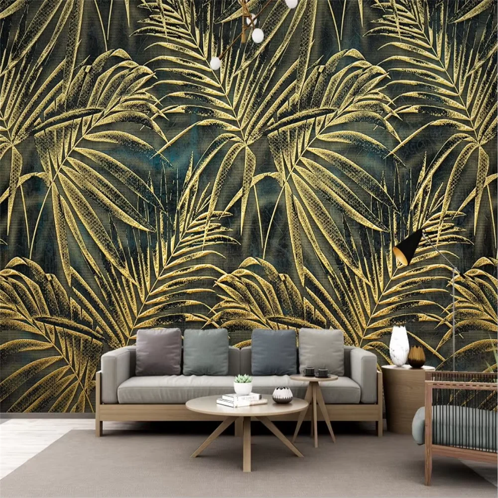 

Настенные обои с листьями растений на заказ, картина для спальни, животные Юго-Восточной Азии, обои для гостиной, домашний декор, Papel De Parede