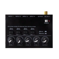 ultra low noise 4 channel line mixer mini mixer usb powered mixer for electronic instruments mobile phones