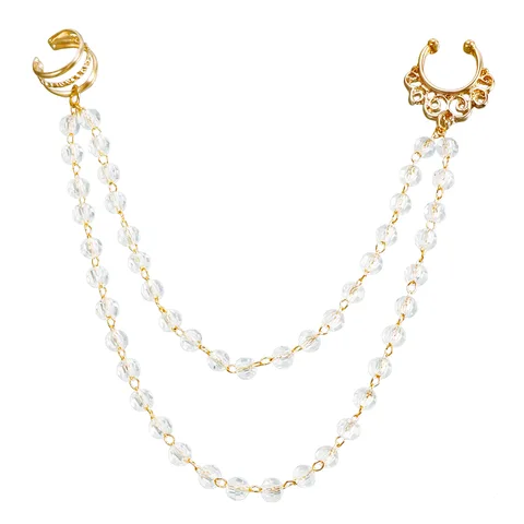 Двухслойные серьги-проколы в этническом стиле