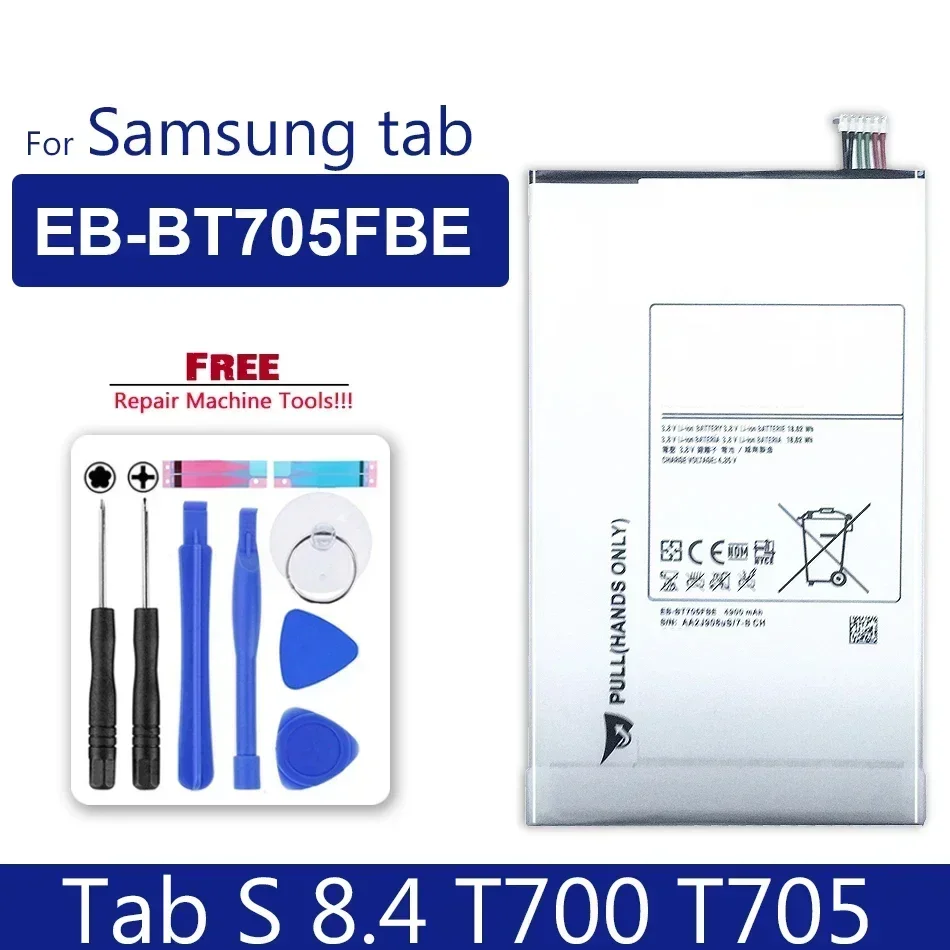 Аккумулятор для Samsung GALAXY Tab S 8 4 10 5/ S2 0 9 7/S3 7 SM T700 T705 T800 T710 T715 T810 T815 T820 T825 EB-BT705FBE
