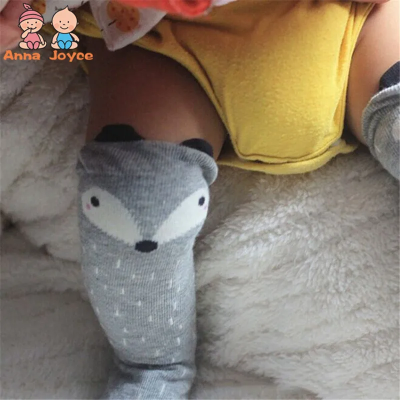 Fancy Designer Grey Kawaii Cartoon Fox Brand Leg Warmers Baby Boys Girls Stocking Protectors | Детская одежда и обувь