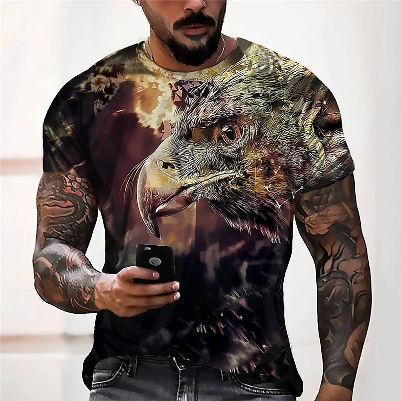 

Fashion Summer Eagle Animal 3d Printed T Shirt For Men's T Shirt O'neck Short Sleeve Oversized Tops Tee Shirt Man Clothing Hot
