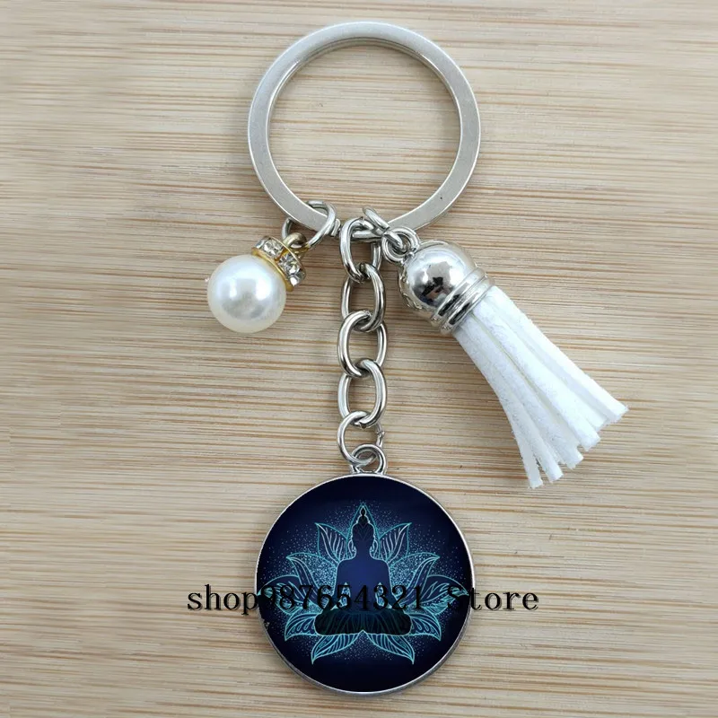 Индийский Будда медитация 7 Чакра брелок Мандала психоделическая Йога Выпуклое