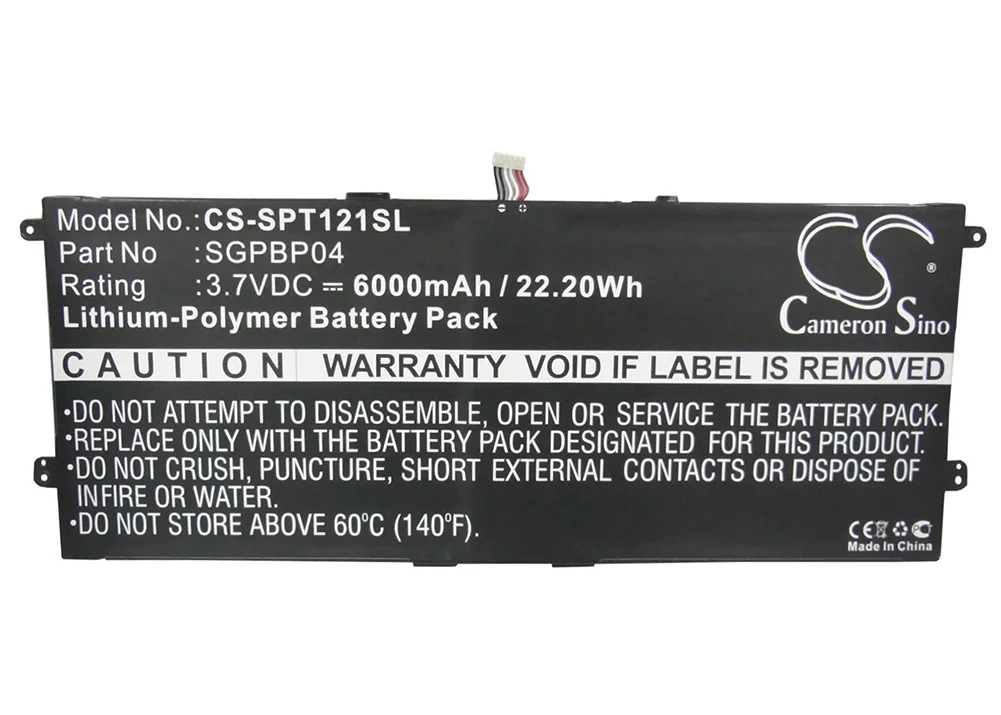 

Generic 6000mA Battery for Sony GPT121,SGPT121US/S,Tablet S SGPBP04