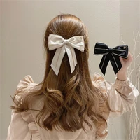 south korea east gate pearl chain black beige bow hair clip back of the head hair decoration net red temperament design