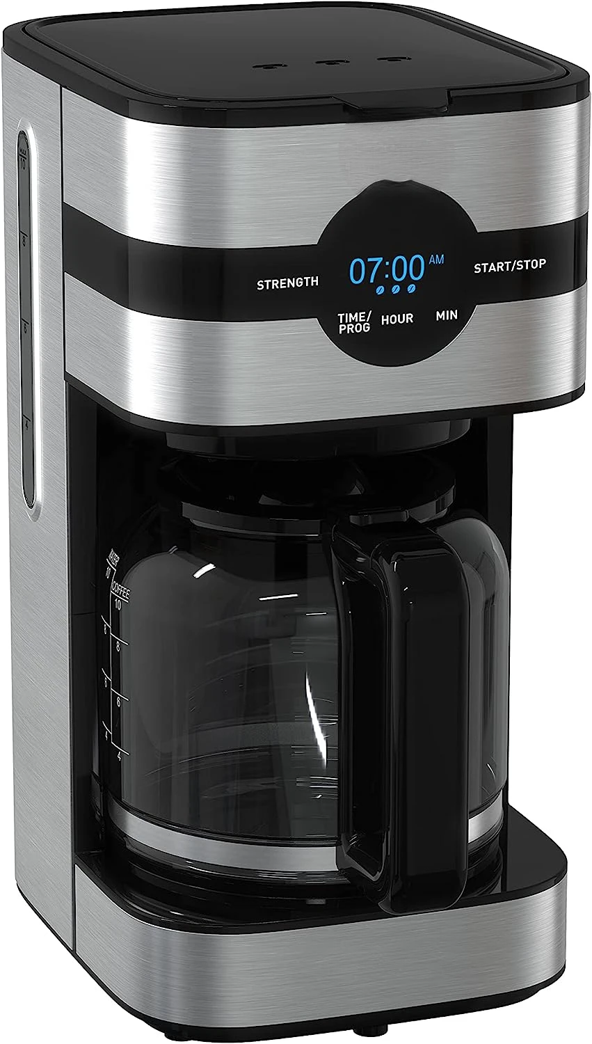 

Simply Brew Stainless Steel Drip Coffee Maker 10 Cup 900 Watts Digital Control, Coffee Filter, Drip Free, Dishwasher Safe Pot Si