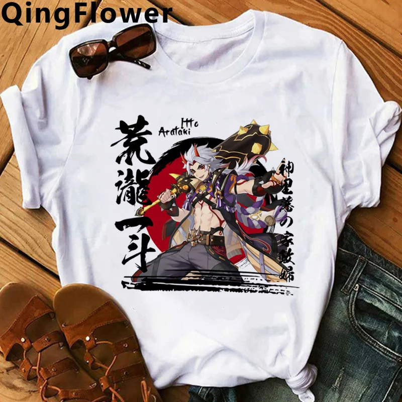 

Genshin Impact Hu Tao Xiao kaedeхара Kazuha футболка мужские гранж harajuku винтажные Графические футболки летняя верхняя одежда