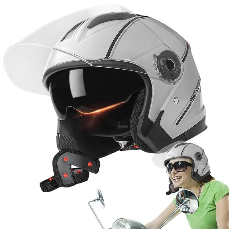 

Шлемы для электрических мотоциклов, Двойная кожа, универсальные мотоциклетные шлемы для езды на велосипеде, для мужчин и женщин, летний скутер для взрослых