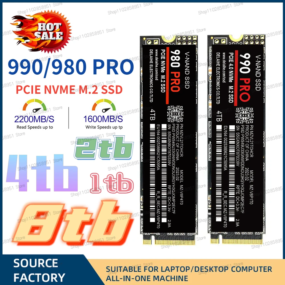 

2TB SSD NVME M2 990 evo plus 990PRO 4TB M.2 SSD 500GB 1TB nvme pcie Internal Solid State Hard Drive inch Laptop Desktop TLC PC