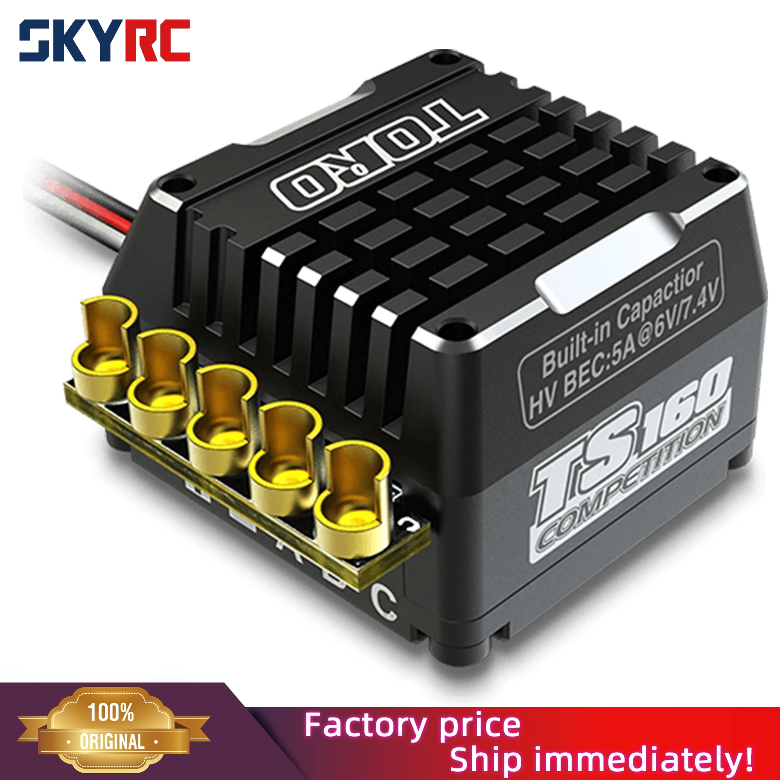 

SKYRC TORO TS160 150A Brushless Sensored ESC 6V/5A BEC Support 2-3S Lipo Brushless ESC For 1/10 1/12 Buggy Truck 1/8 Crawler