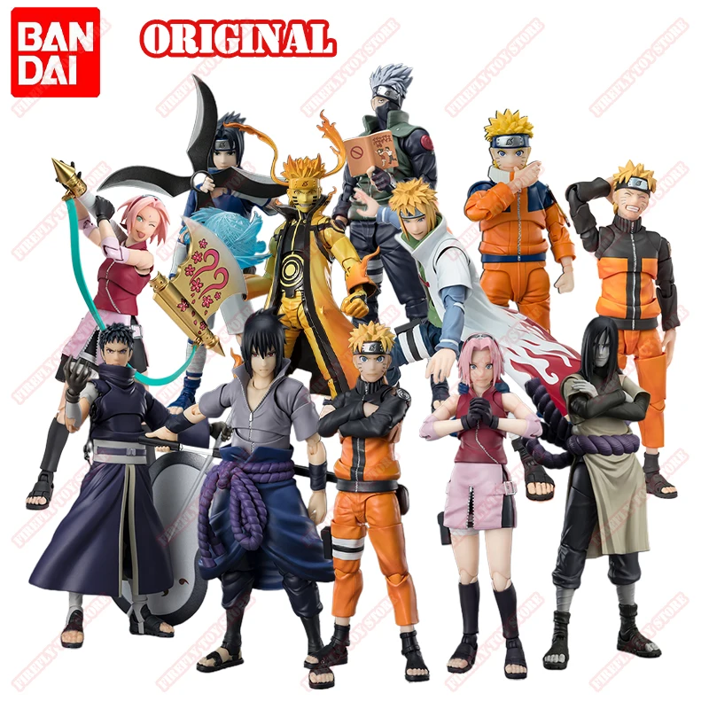 BANDAI оригинальная S.H. Фигурка искусство периферийная игрушка Sasuke Sakura Kakashi Minato Obito