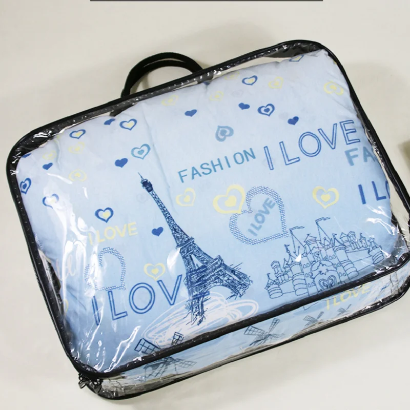 

Transparent Handbag PVC Multi-Function Portable Zipper Bag Air-conditioned Quilts Clothes Packaging Bag Travel Luggage Organizer