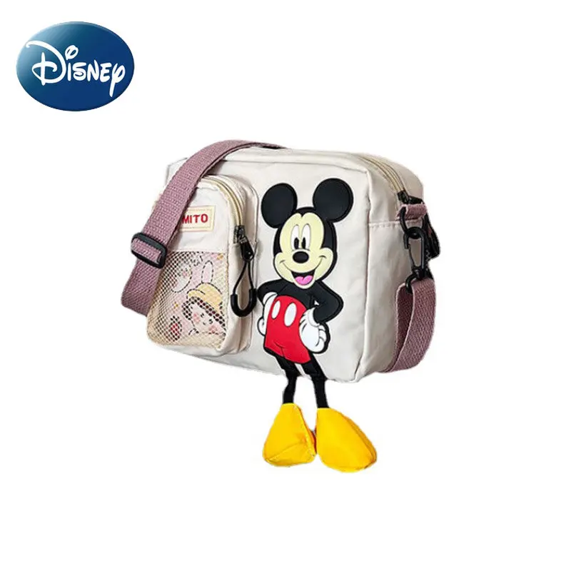 Disney Shoulder Bag for Girls Crossbody Bag Mickey Mouse Durable Canvas Crossbody Side Bag Female Cute Luxury Free Shipping