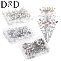 100pcs pearl head pins crystal head corsage sewing pins straight pins for dressmaking jewelry wedding party decorations