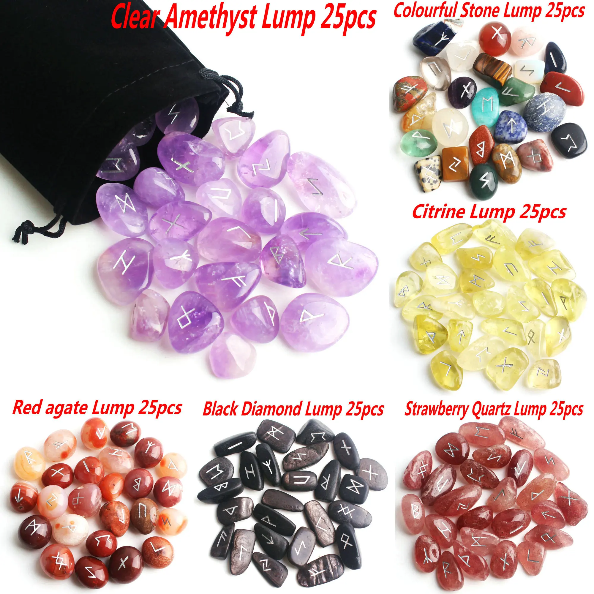 Руны натуральные аметист чакра агат серебро гадание рунический камень