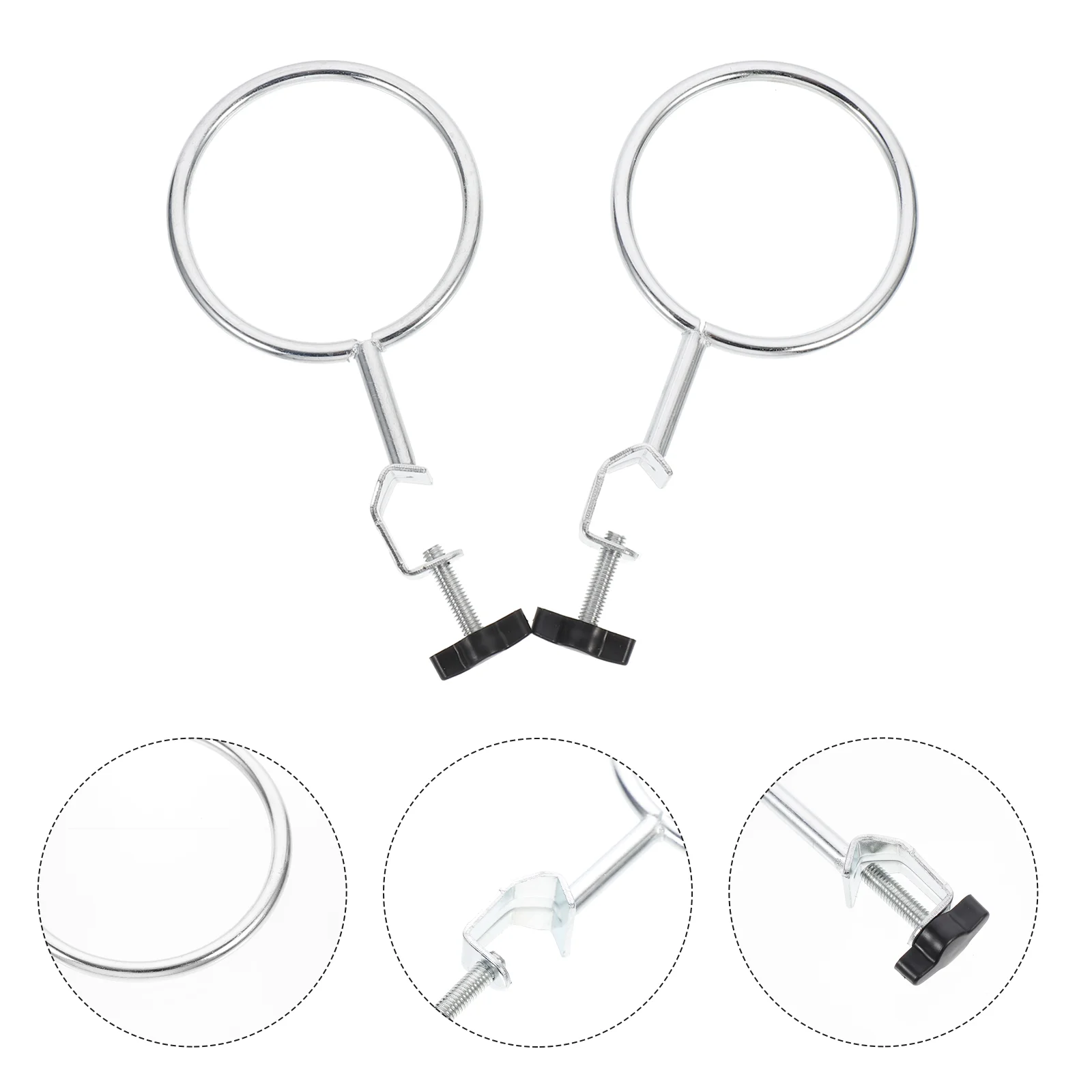 

2 Pcs Hoop The Ring Laboratory Experiment Iron Rings Equipment Beakers Support Supports Corrosion Resistant Sturdy Flask Retort