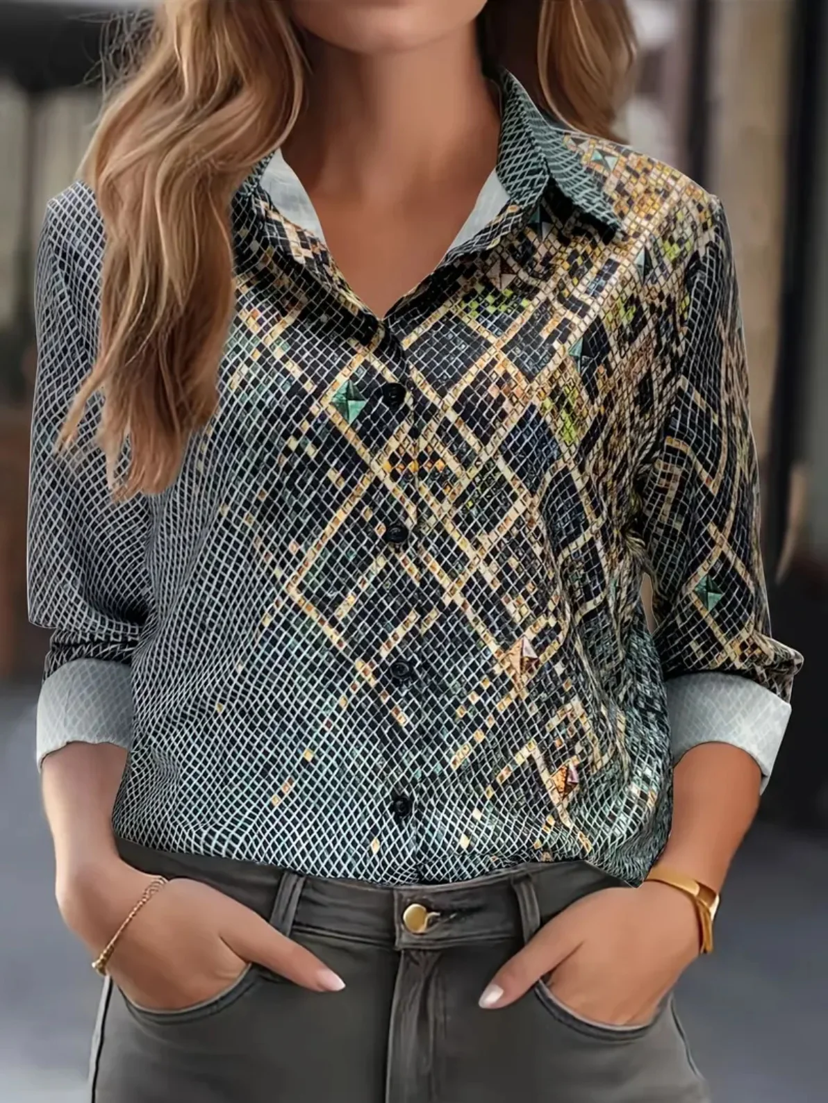 2024 Новый продукт Amazon Европейская и американская трансграничная женская рубашка