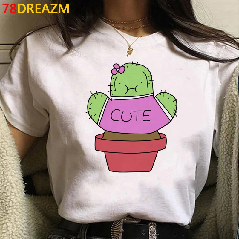 

Cactus summer top women couple clothes plus size ulzzang harajuku kawaii tshirt summer top graphic tees women vintage