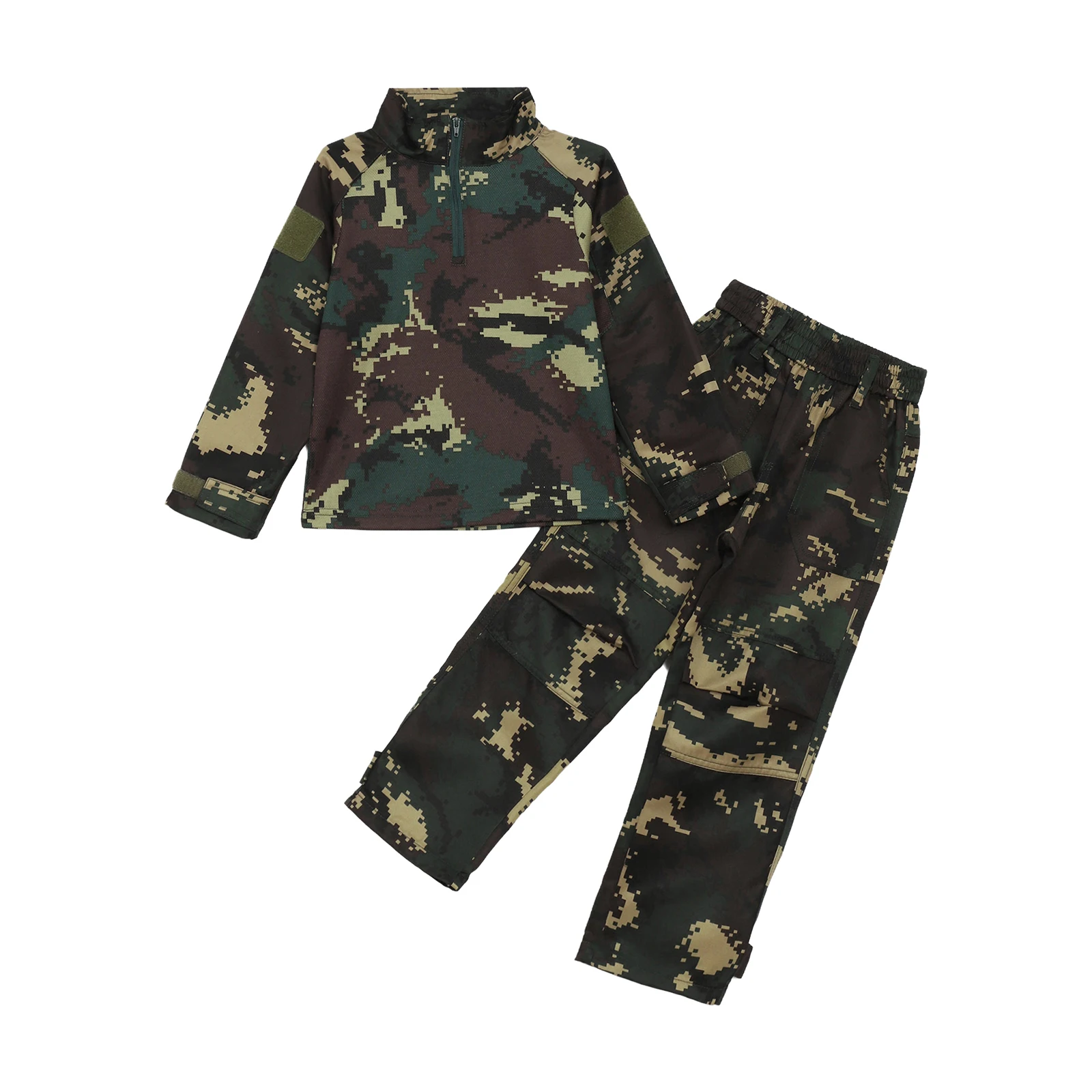 Детские военные костюмы для девочек и мальчиков камуфляжная форма боевой