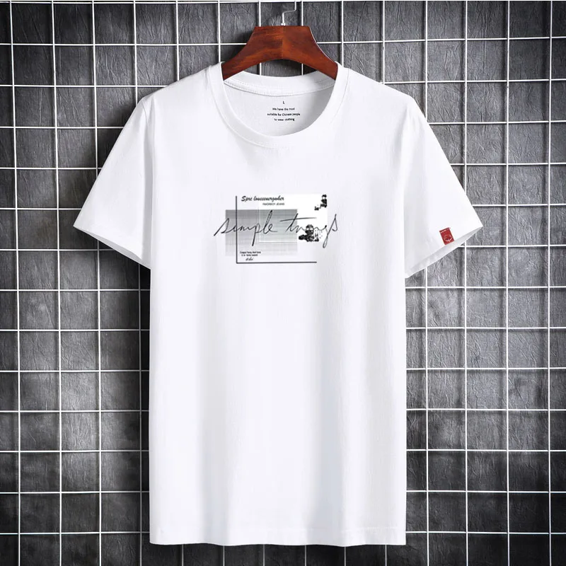 Camiseta de Fitness para hombre, ropa blanca con cuello redondo, estampado de gran tamaño, S-6XL, Anime, novedad de 2022