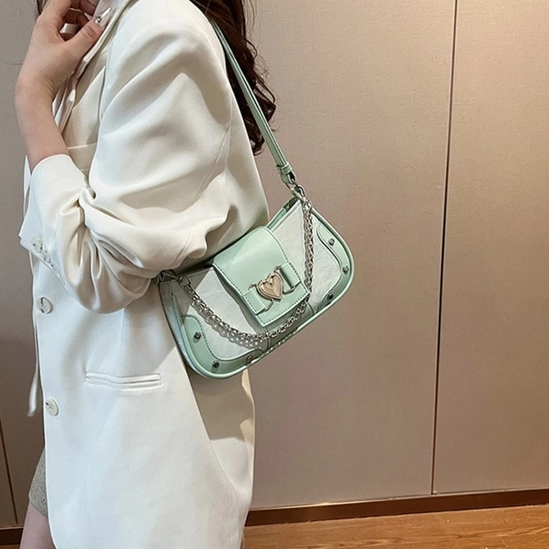 Сумка через плечо с металлической цепочкой для женщин сумка из искусственной