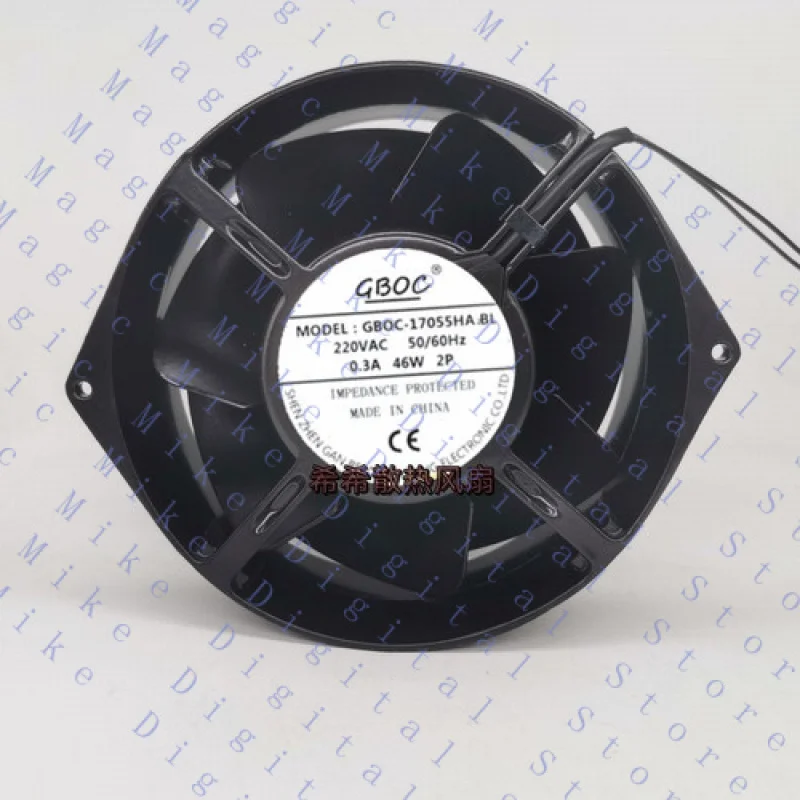 Фото H 1 шт. для вентилятора GBOC GBOC-17055HA2BL AC220V 17055 17 см 2 WIRE Цельнометаллический вентилятор №1