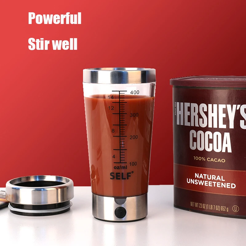 

Hot Sale Transparent Plastic Automatic Coffee Mixing Cup, Electric Marker Rotating Cup, Fitness Protein Powder Shaker Cup