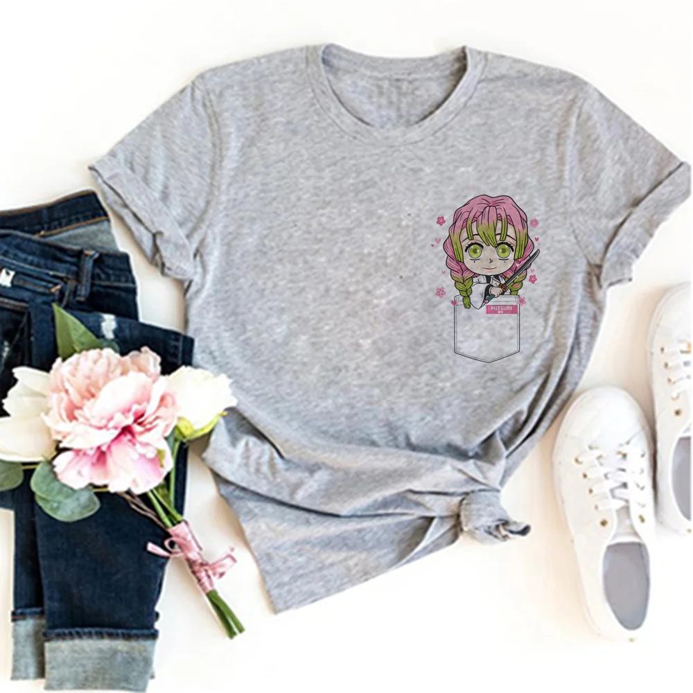 

Футболка с демоном и Slay, женская футболка в стиле аниме Харадзюку, забавная уличная одежда для девушек с мангой