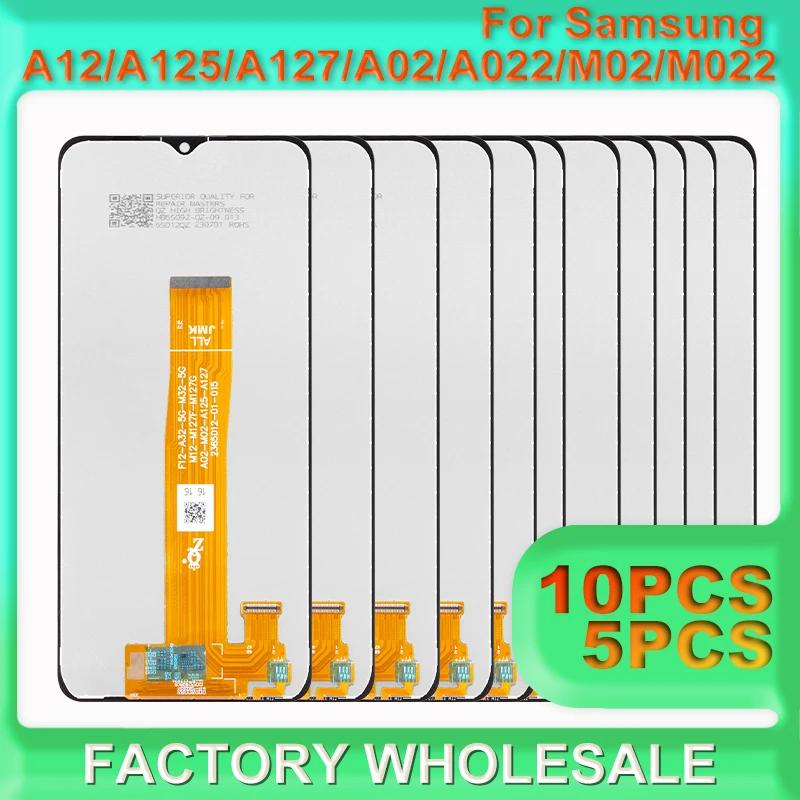 10 шт./партия сенсорный ЖК-экран для Samsung Galaxy A12 SM A02