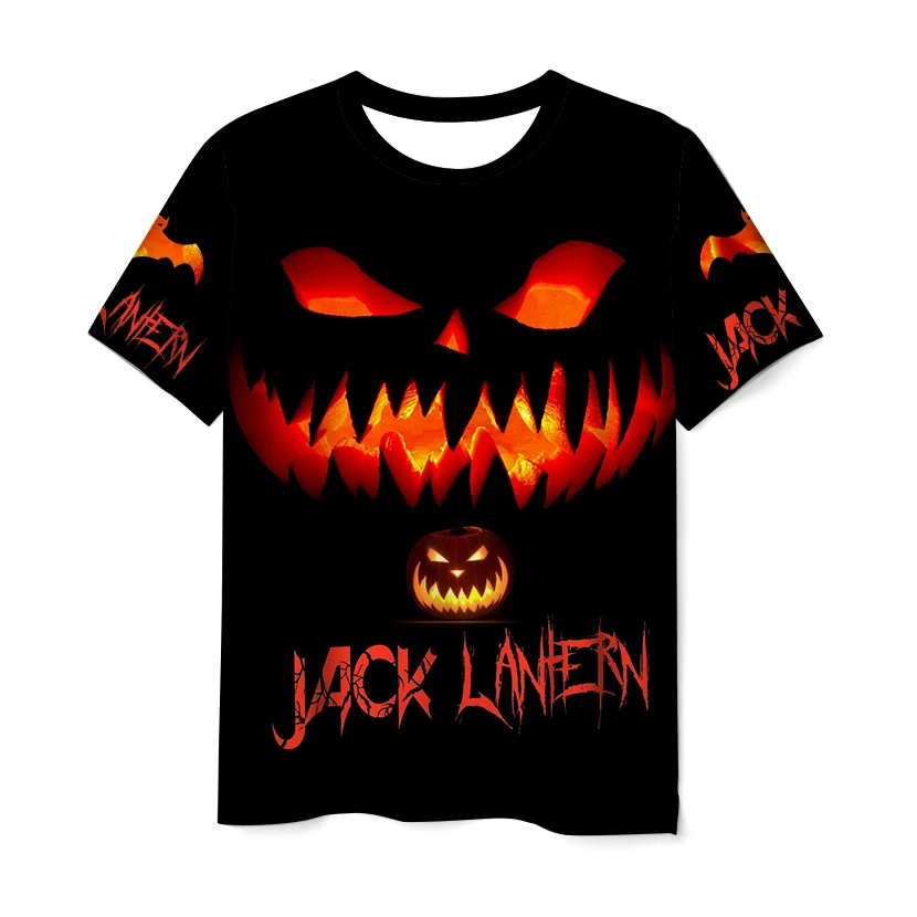 

2022 Halloween party men's T-shirt 3D printed T-shirt summer casual fashion short sleeve new horror style men's and women's tops