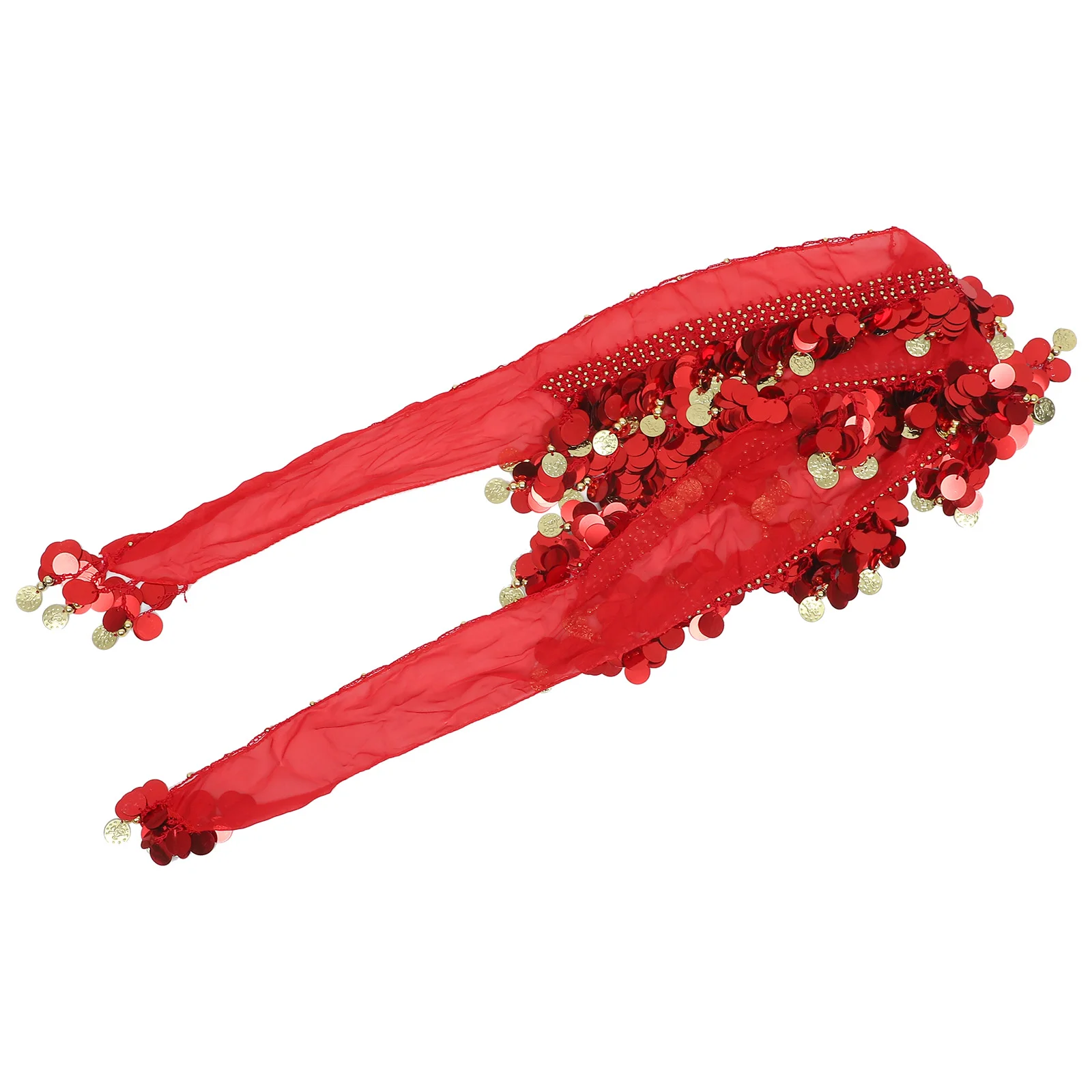 

Waist Chain Halloween Skirts Women Dancer Belt Sequins Dancing Chiffon Scarf Hip