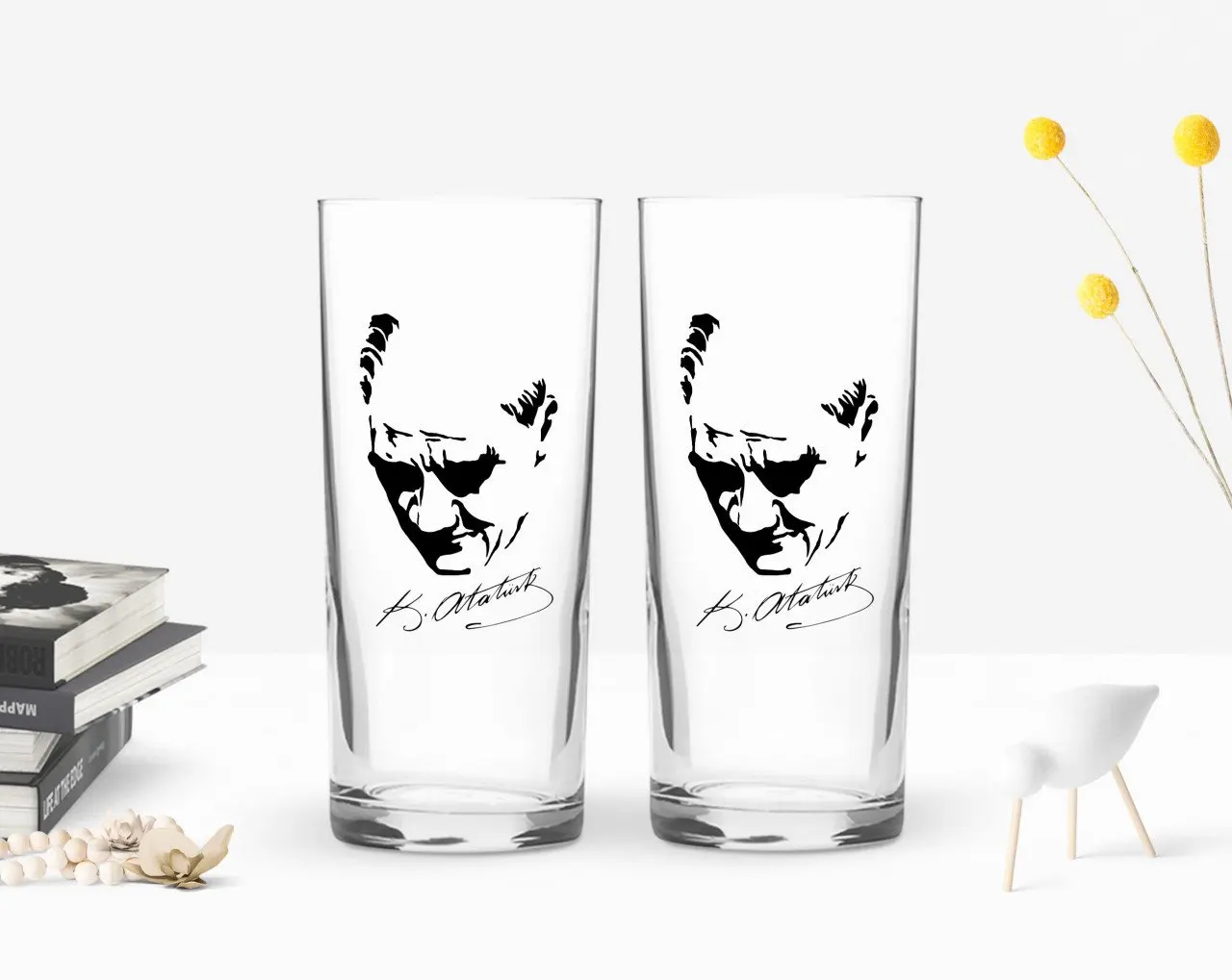 

BK дома напечатаны Ататюрк тематические двойной Arrack чашки Seti-25