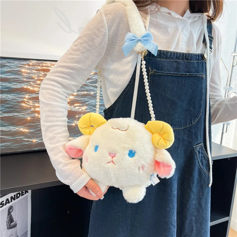 

2022 New Fashion Plush Bag Women Animal Cat Shoulder Bag Girls Cute Fur Mobile Phone Bag Female Purse