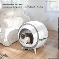68l automatic cat litter box self cleaning smart led display app control kitten toilet deodorization silent cat sandbox wc gato